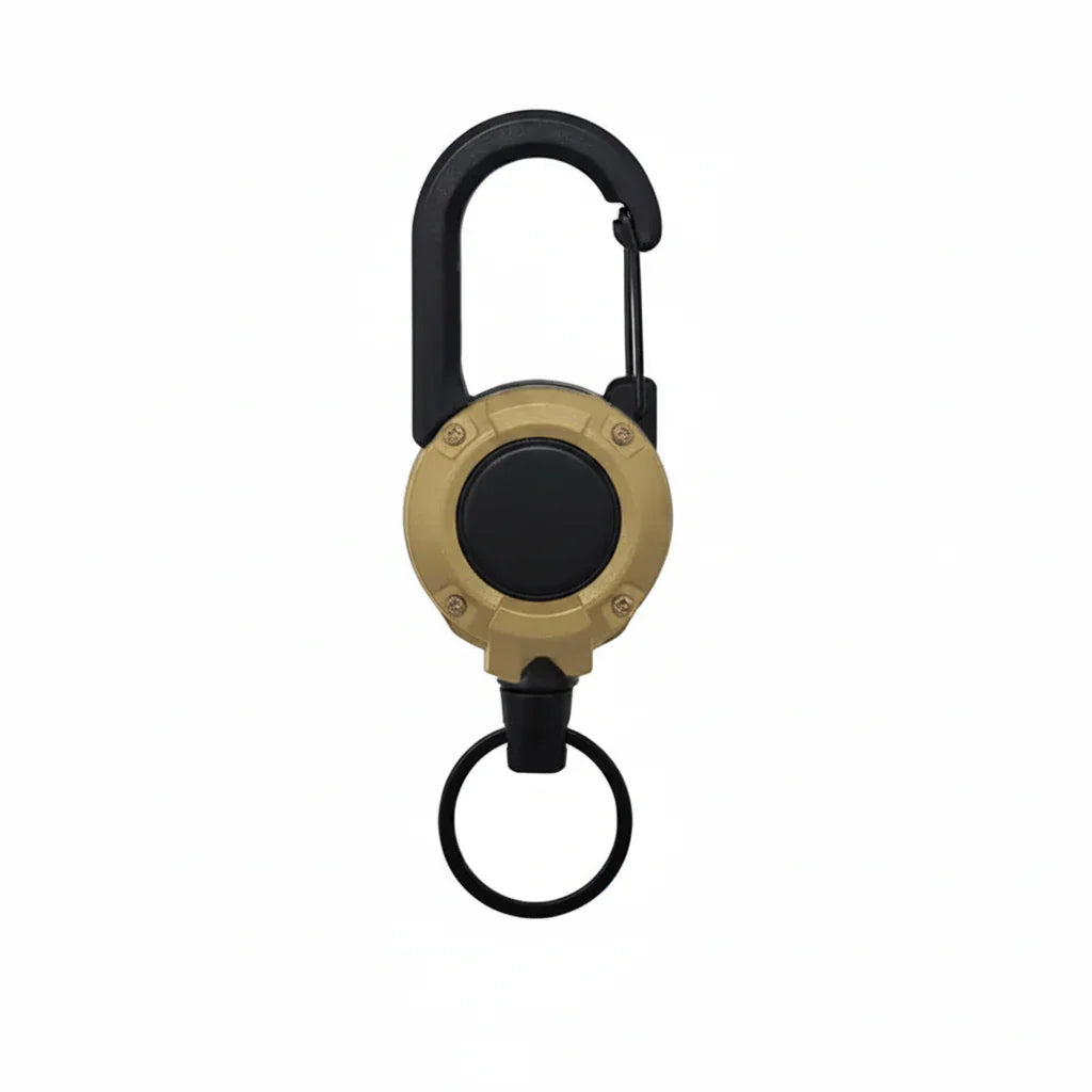 Heavy-Duty Retractable Carabiner Keychain – 64cm Steel Lanyard, 100K Pull Cycles