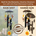 🌻Vintage Metal Chicken Wind Chime with Sunflower🐔