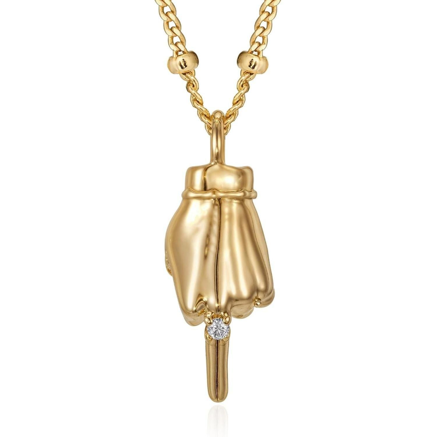 Gold Plated Hand Pendant Necklace for Women