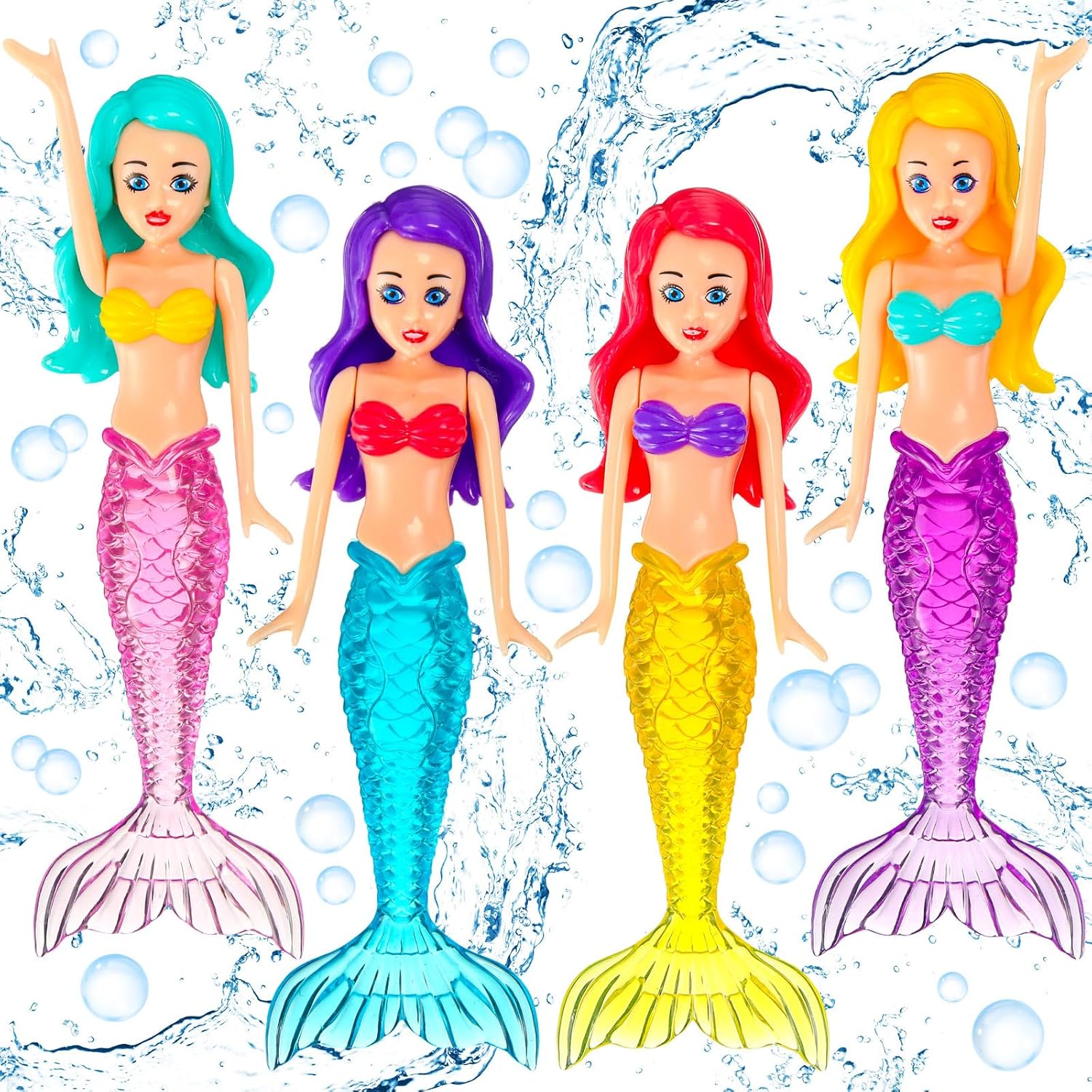 TYIIPLUS™ Colorful Mermaid Dive Toys Set (4-Pack)