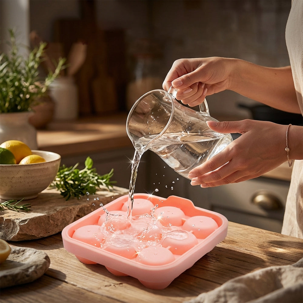 🌹 Rose Ice Cube Tray – 9-Cavity Silicone Mold for Whiskey & Cold Drinks