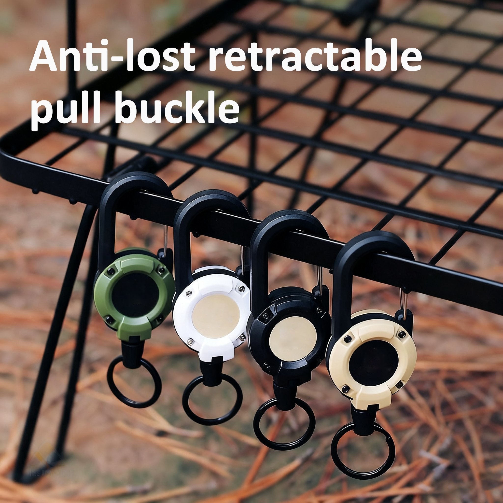 Heavy-Duty Retractable Carabiner Keychain – 64cm Steel Lanyard, 100K Pull Cycles
