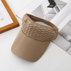 Women's Breathable Knit High Ponytail Sun Visor