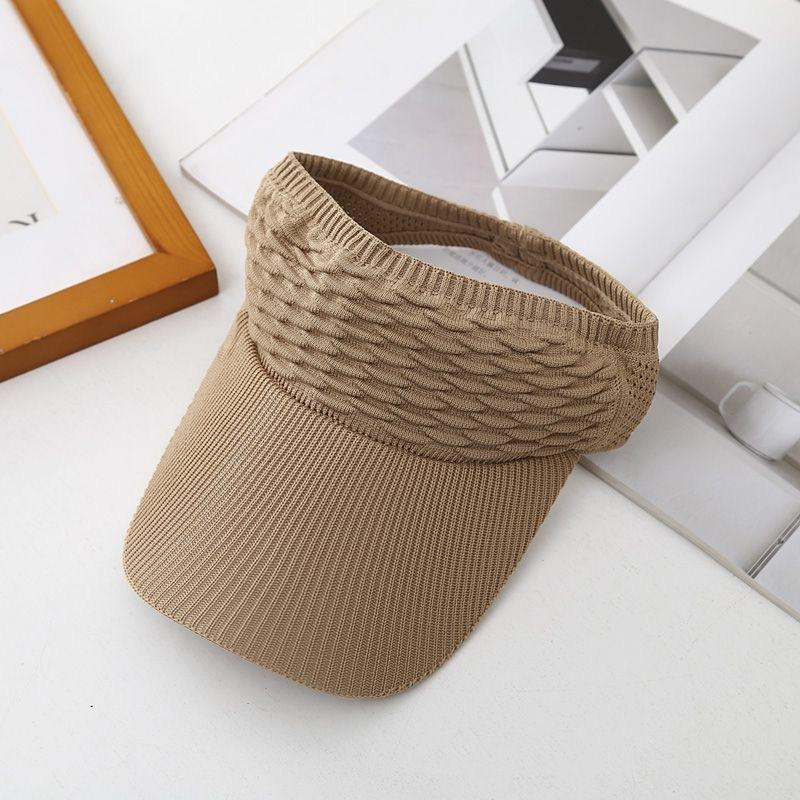 Women's Breathable Knit High Ponytail Sun Visor