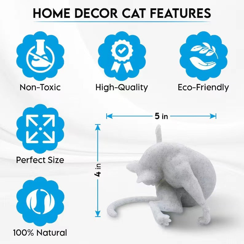 😹 Funny Licking Butt Cat Figurine