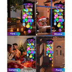 🌈 ✨ Solar-Powered Seashell Wind Chime Light