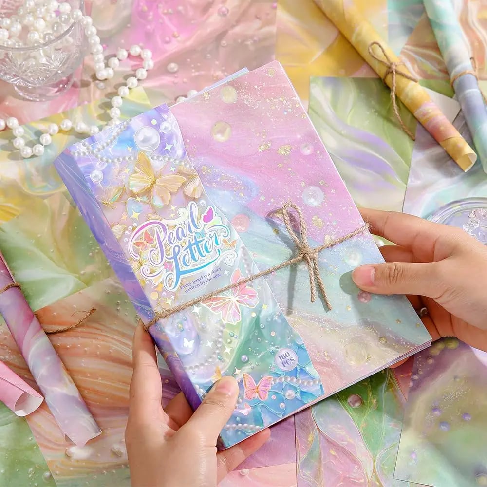 🌺160-sheet pearlescent scrapbook paper