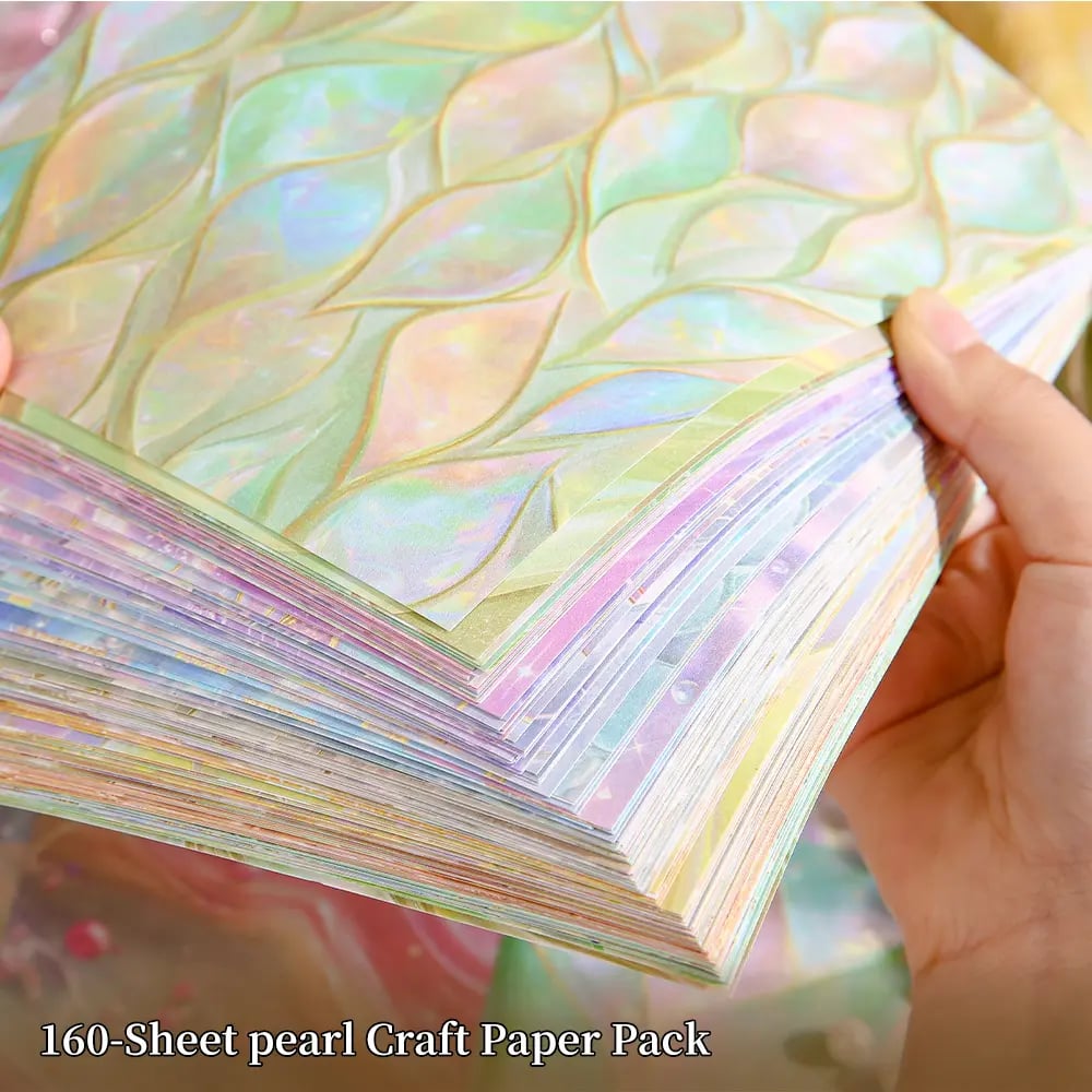 🌺160-sheet pearlescent scrapbook paper