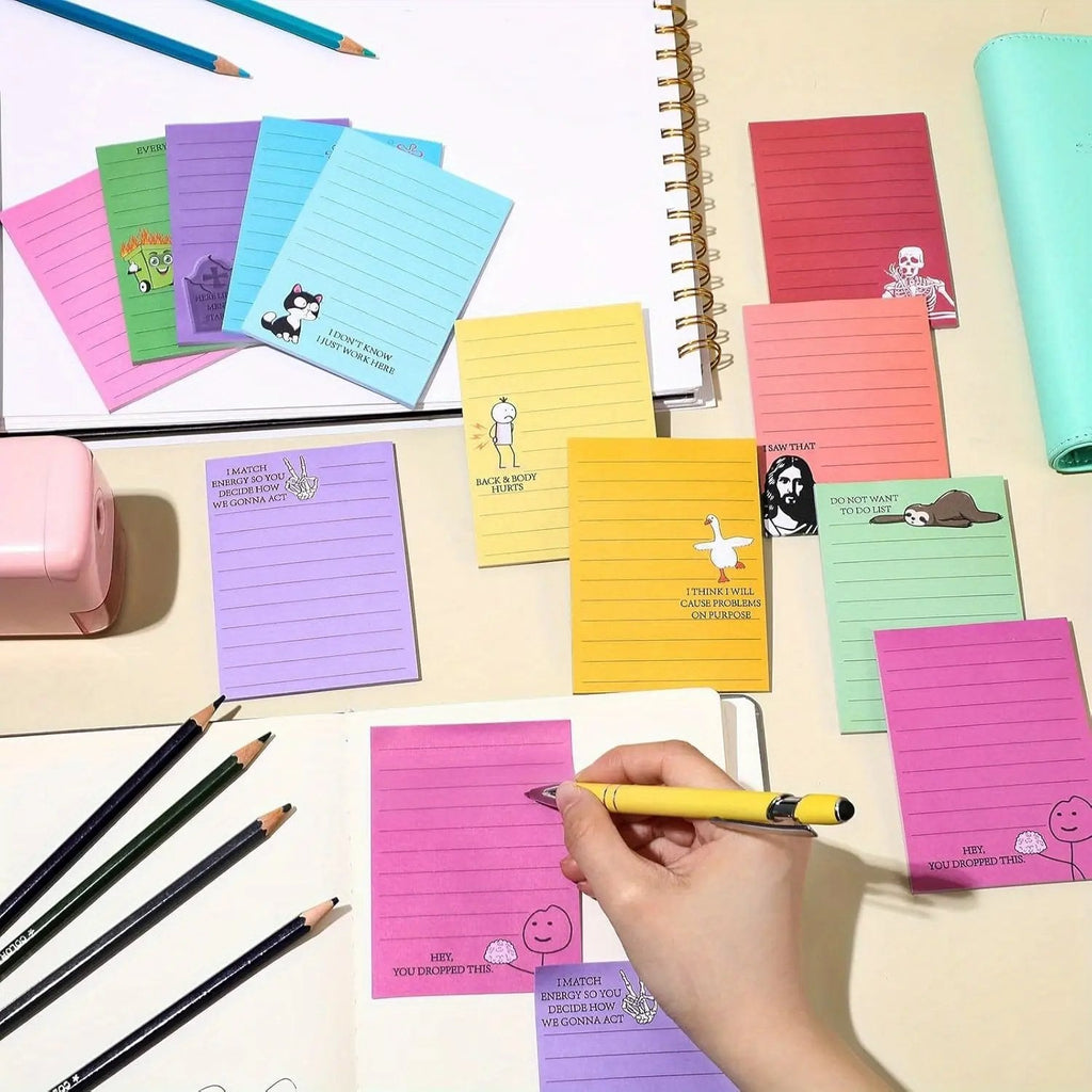 🔥12pcs Funny Office Sticky Notes Set