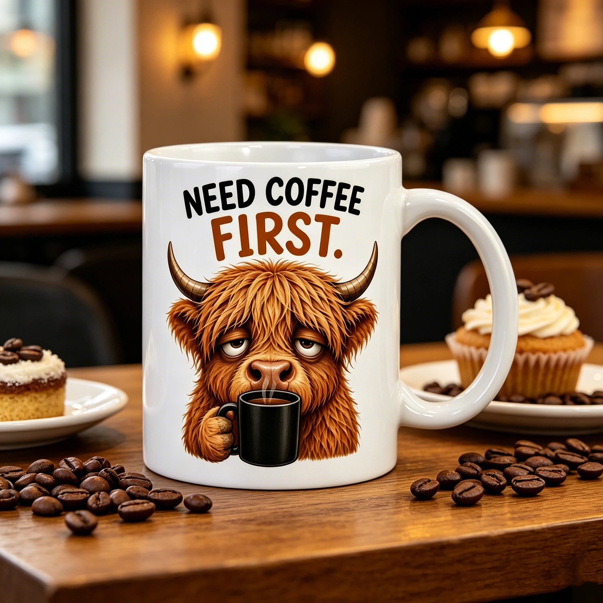 Funny Highland Cow Coffee Mug (11oz)