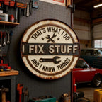 🔧💪"That’s What I Do - I Fix Stuff" 3D Metal Garage Sign