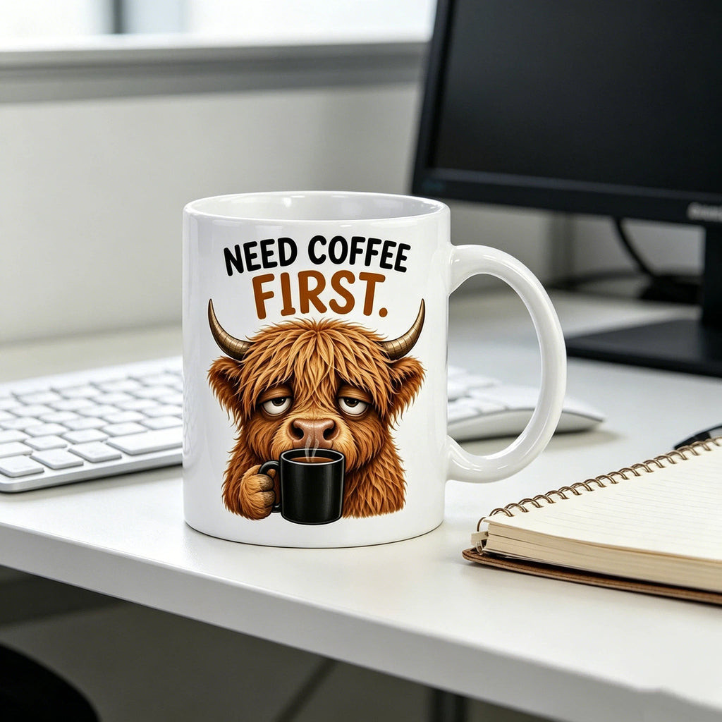 Funny Highland Cow Coffee Mug (11oz)