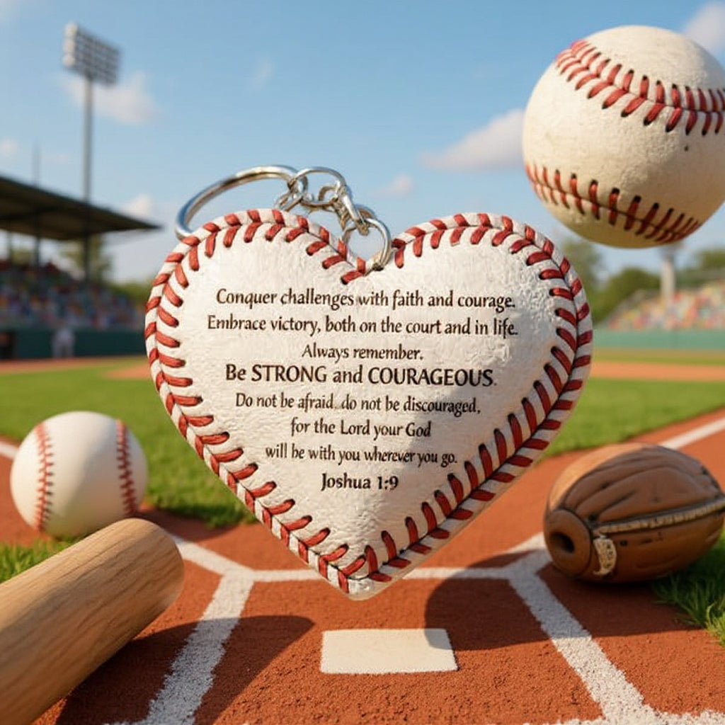 ⚾️✝The "Faith in the Game" Heart Baseball Keychain