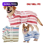 The Ultimate Quick-Dry Dog Bathrobe | Ultra-Absorbent & Stylish Striped Spa Wrap