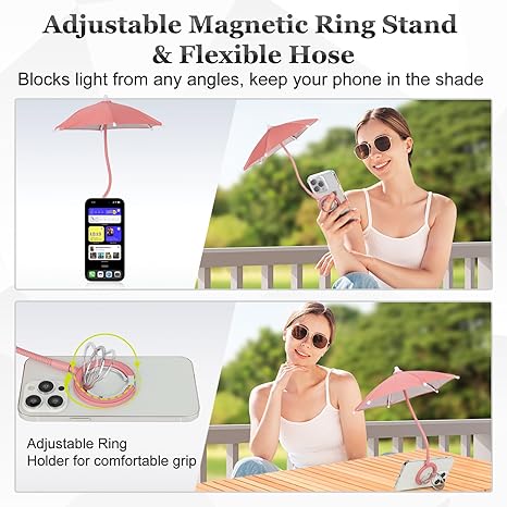 Magnetic Umbrella Phone Stand – Sun Shade & Ring Holder