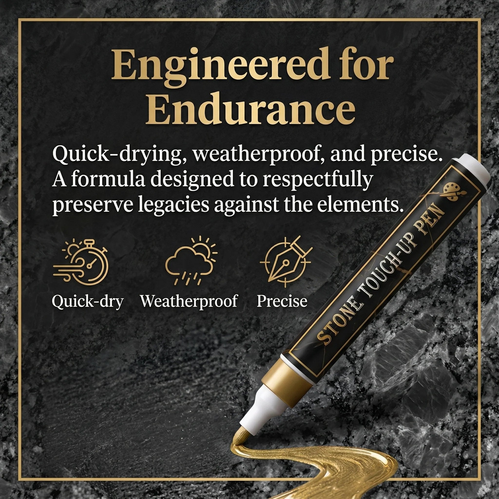Golden Tombstone Marker Pen for Restoring Faded Grave Inscriptions(2PCS)