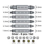 Stripped & Broken Screw Remover Set – 6 Pcs Easy Out Bolt Extractor, Double‑Head Design for Damaged Screws