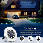 ☀️ Solar Powered 8-LED Ground Lights | Outdoor Pathway Lighting
