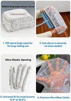 100PCS Disposable Broom Covers – Dust & Pet Hair Catchers