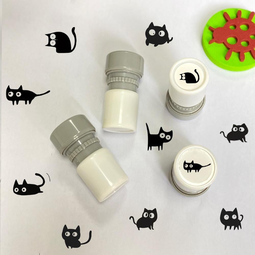 🐱 Cute Kitten Design Round Self-inking Stamp 🐾