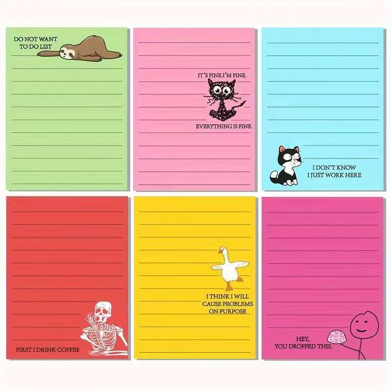 🔥12pcs Funny Office Sticky Notes Set