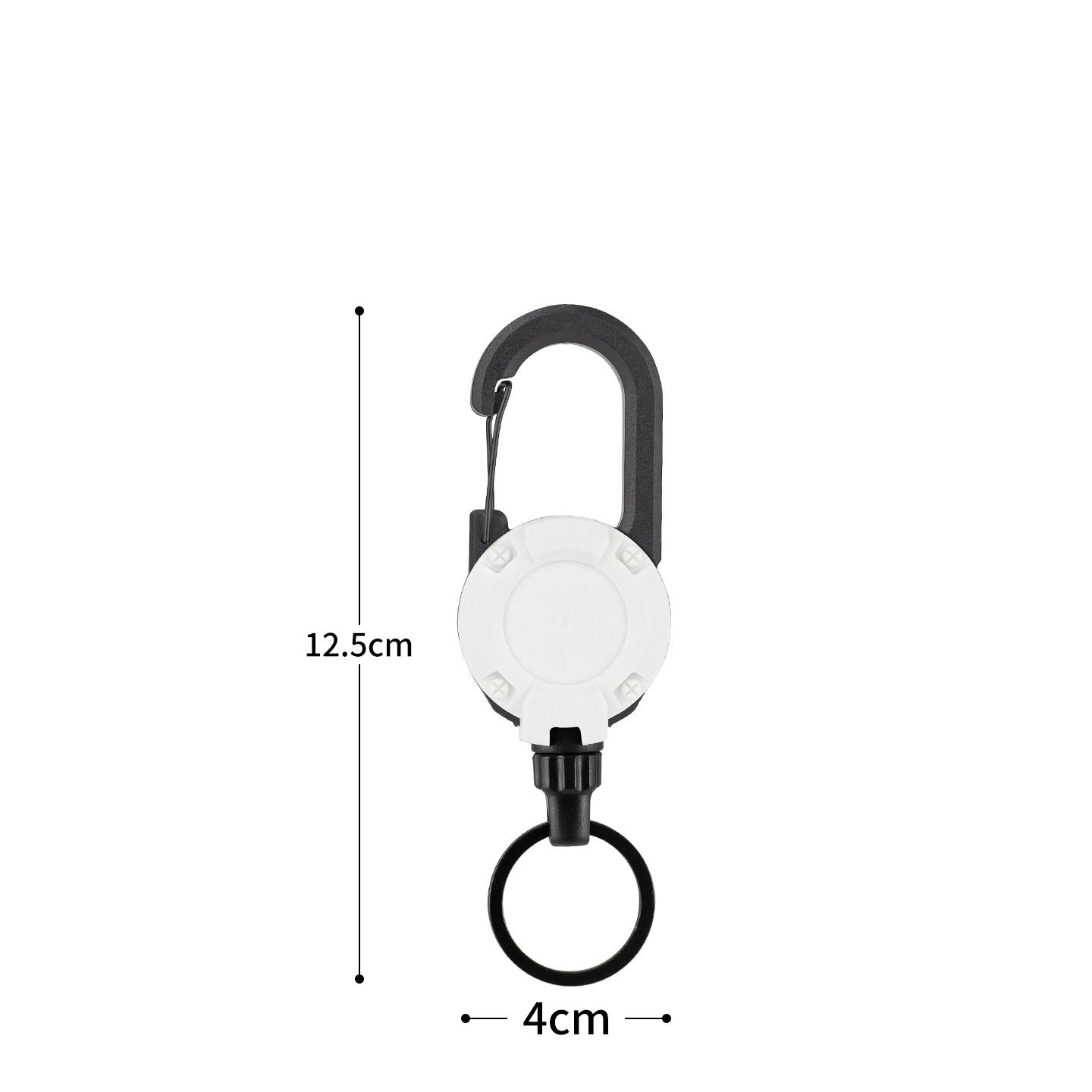 Heavy-Duty Retractable Carabiner Keychain – 64cm Steel Lanyard, 100K Pull Cycles