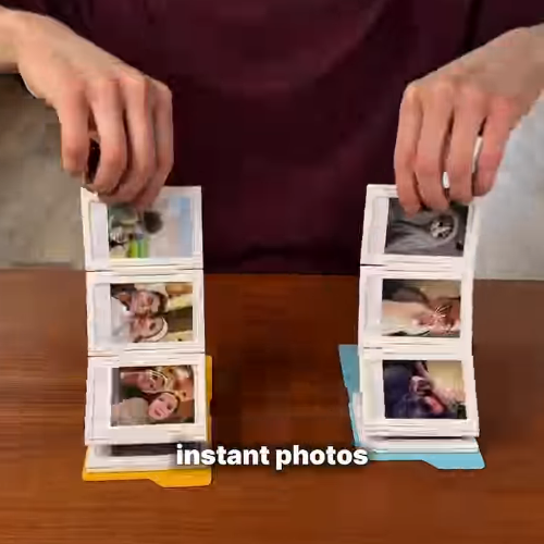 Folding Photo Album – Desktop Instant Photo Display with Blank Cover
