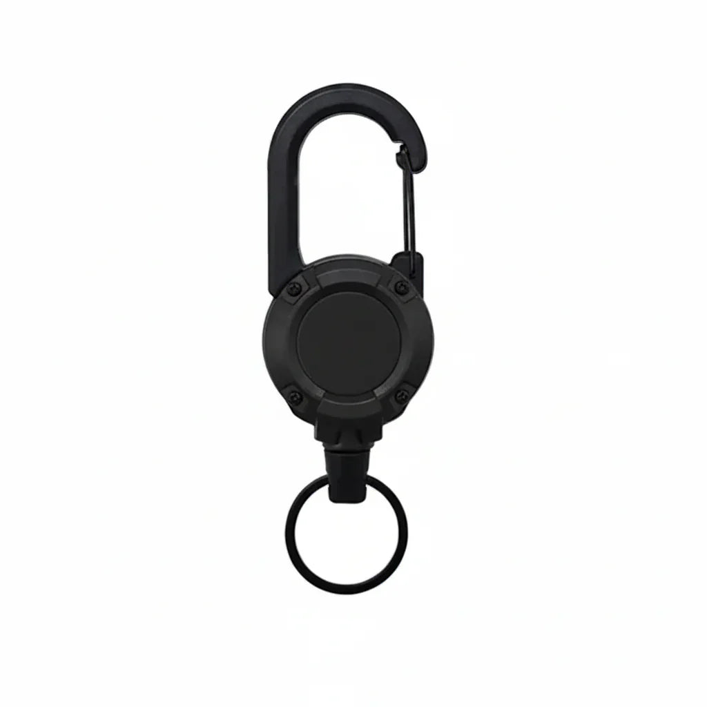 Heavy-Duty Retractable Carabiner Keychain – 64cm Steel Lanyard, 100K Pull Cycles