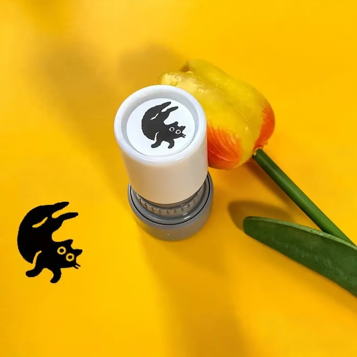 🐱 Cute Kitten Design Round Self-inking Stamp 🐾