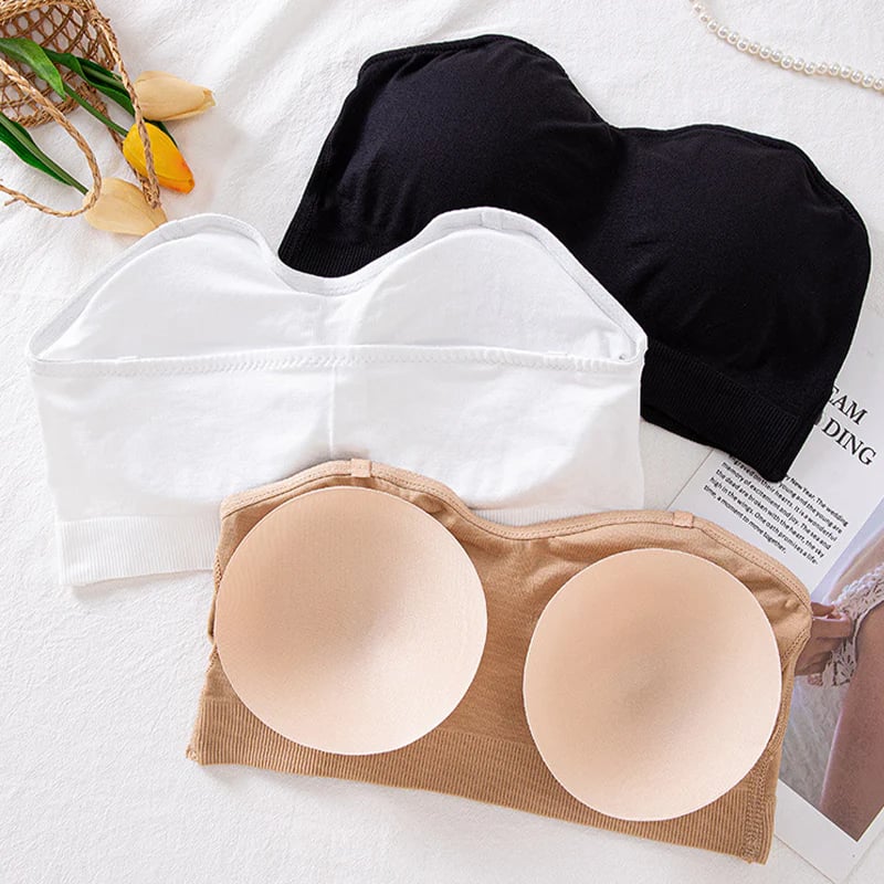 👙Women's Wireless Bandeau Bra with Removable Straps