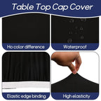 Stretch Fabric Table Top Cap Cover – Elastic Edge, Waterproof & Reusable
