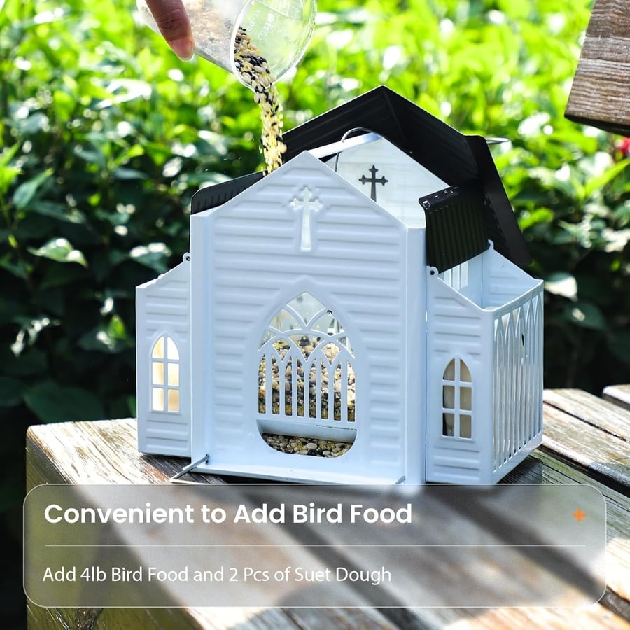 ✝️Church-Shaped Metal Solar Bird Feeder (✨Same as in the video)