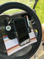 ⛳ Clip-On Phone Holder for Golf Cart Steering Wheel – Quick Install & Firm Grip