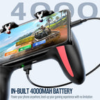 4-Finger Cooling Game Controller with Dual Fans for Mobile Gaming
