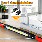 Tyiiplus™ Rechargeable Magnetic LED Work Light with Built-in Battery - IP55 Waterproof & Shockproof, Clamp & Magnet Base