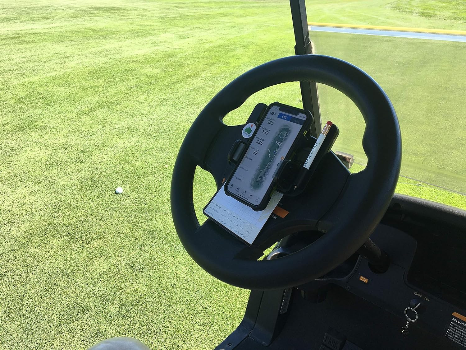⛳ Clip-On Phone Holder for Golf Cart Steering Wheel – Quick Install & Firm Grip