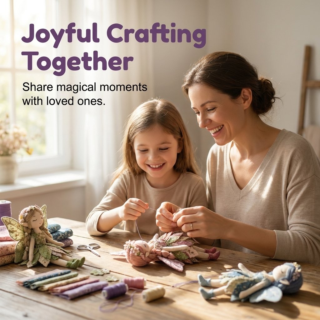 🌸 Flower Fairies Patchwork DIY Kit 🧚‍♀️4 Whimsical Fairy Dolls Sewing Kit