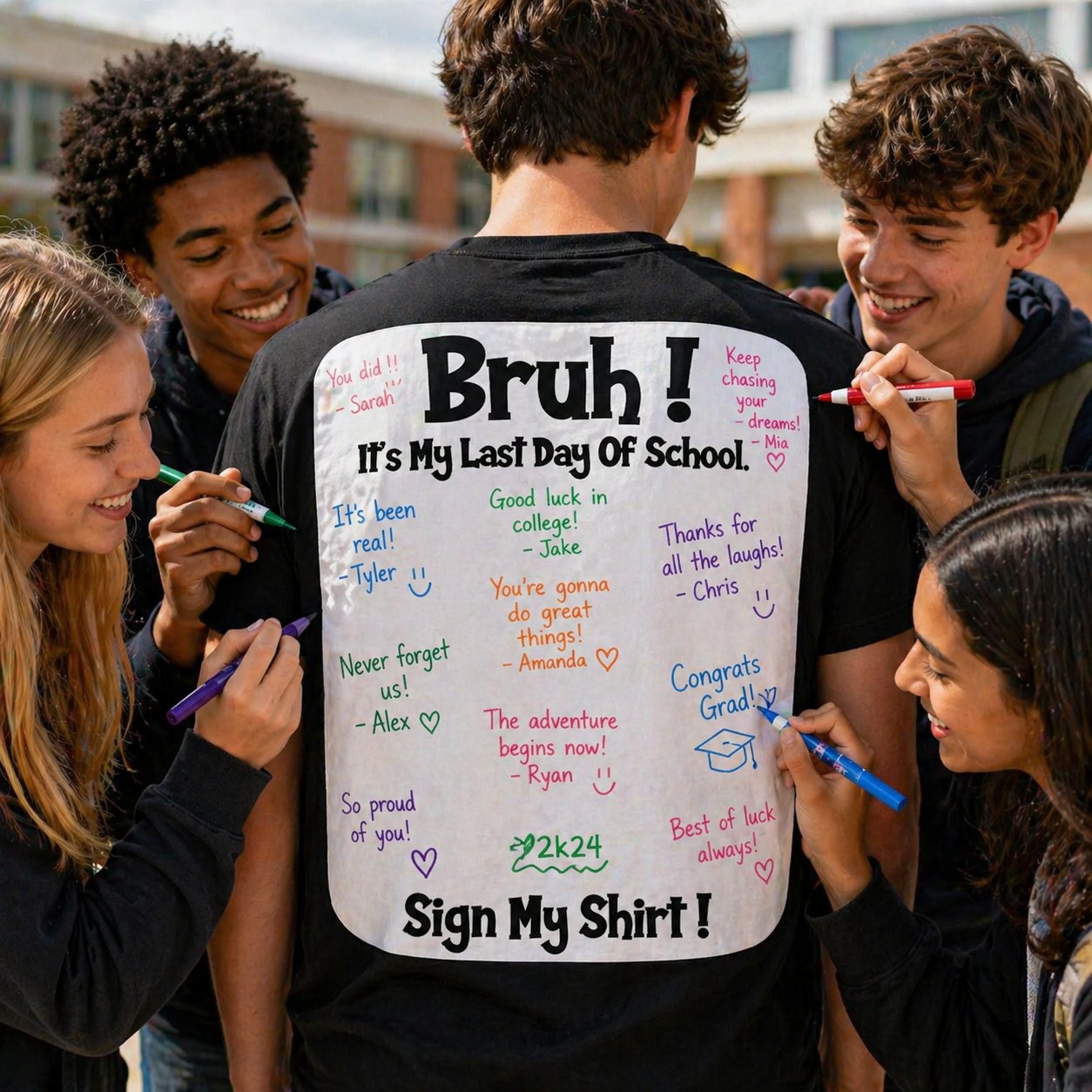 Signature Bruh Its My Last Day Of School T-shirt