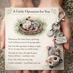 🐭A Little Opossum for You - "Still Hanging On" Keychain & Sentiment Card Set💕