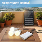Solar Powered LED Lighting System with 3 Bulbs