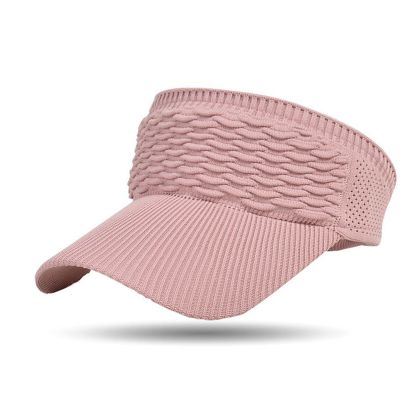 Women's Breathable Knit High Ponytail Sun Visor