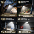 Practical Clip-On Solar Lamp with Motion Sensor